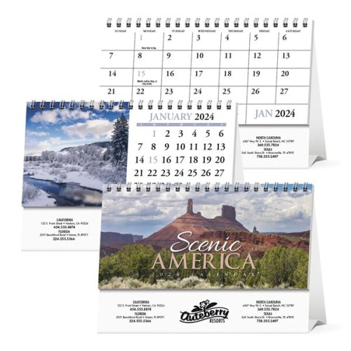 Scenic America® Desk Tent Calendar