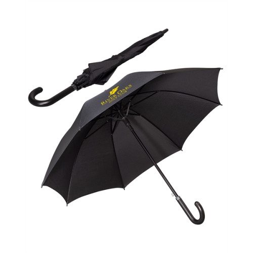 Executive Umbrella With Curved Faux Leather Handle