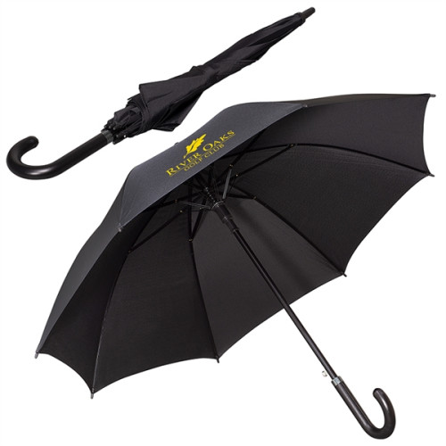 Executive Umbrella With Curved Faux Leather Handle