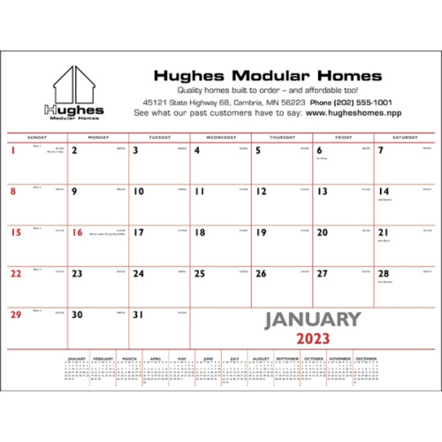 Triumph® Calendars Red & Black Desk Pad