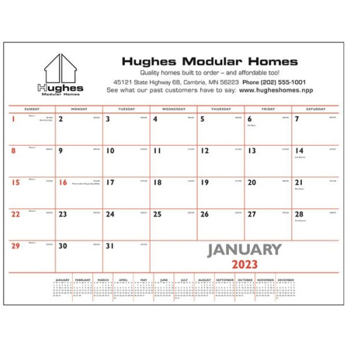 Triumph® Calendars Red & Black Desk Pad