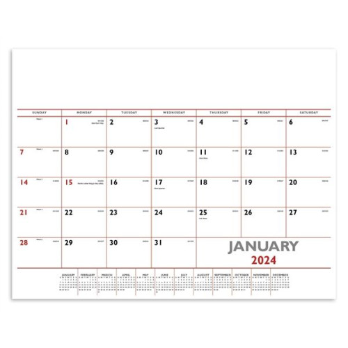 Triumph® Calendars Red & Black Desk Pad