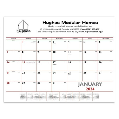 Triumph® Calendars Red & Black Desk Pad