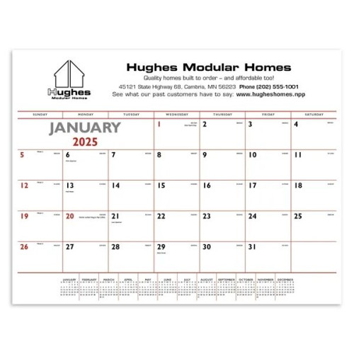 Triumph® Calendars Red & Black Desk Pad