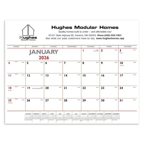 Triumph® Calendars Red & Black Desk Pad