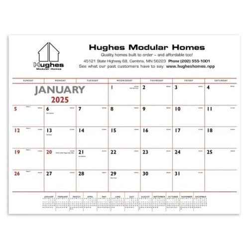Triumph® Calendars Red & Black Desk Pad
