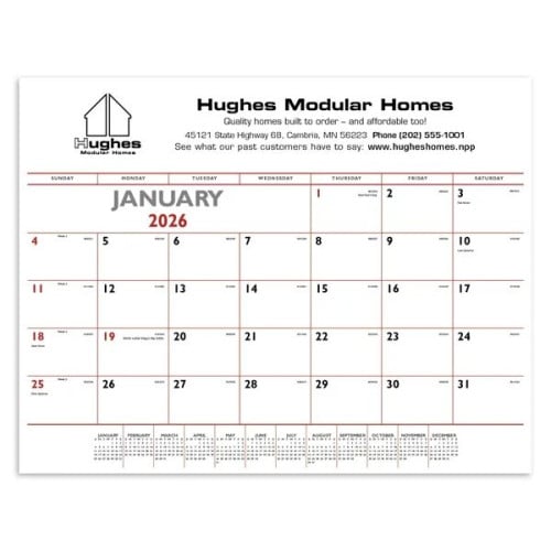 Triumph® Calendars Red & Black Desk Pad