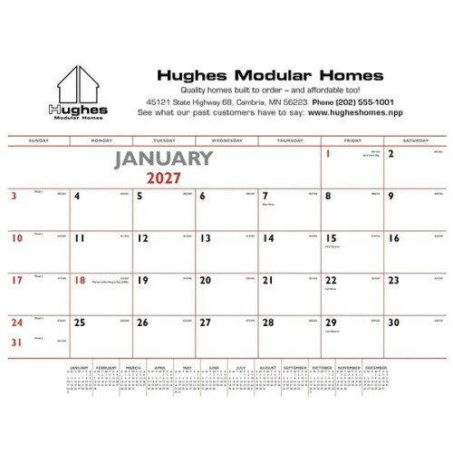 Triumph® Calendars Red & Black Desk Pad