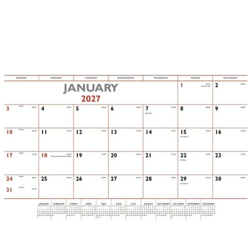 Triumph® Calendars Red & Black Desk Pad