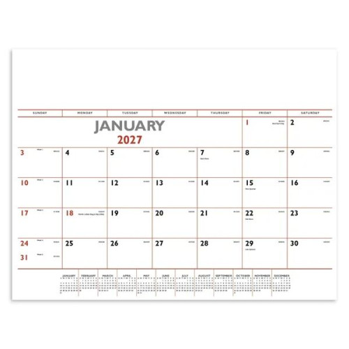 Triumph® Calendars Red & Black Desk Pad