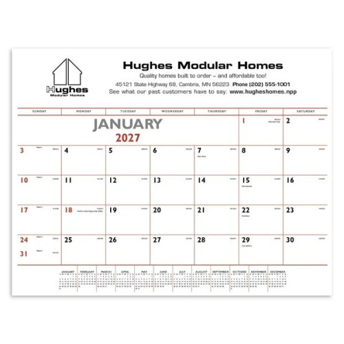 Triumph® Calendars Red & Black Desk Pad