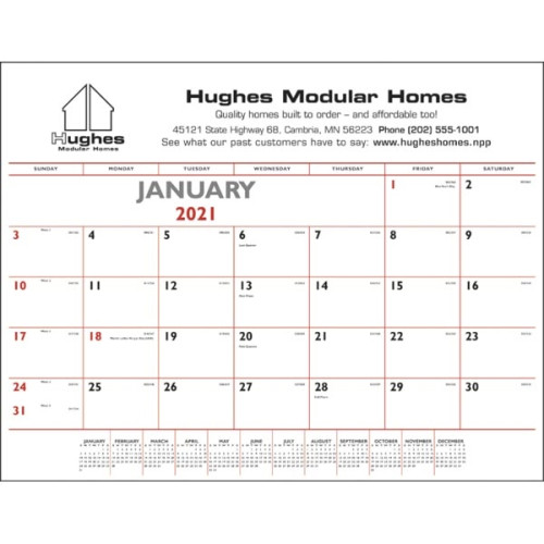 Triumph® Calendars Red & Black Desk Pad