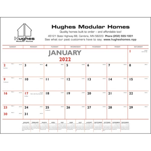 Triumph® Calendars Red & Black Desk Pad