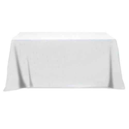 Flat Poly/Cotton 4-sided Table Cover - fits 6' standard t...