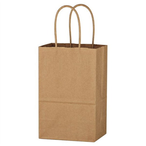Kraft Paper Brown Shopping Bag - 5-1/4" x 8-1/4"