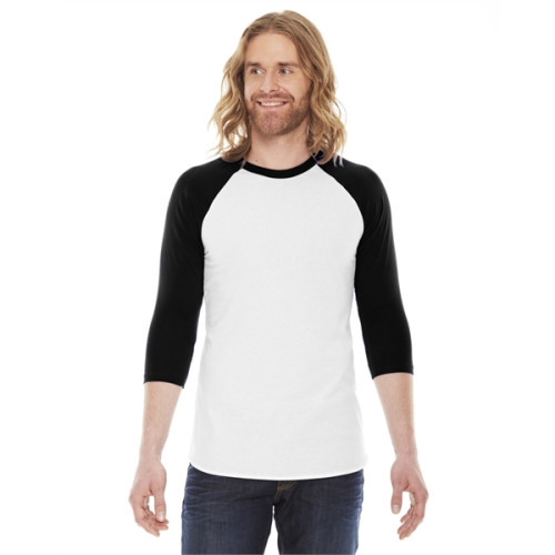 Unisex Poly-Cotton USA Made 3/4-Sleeve Raglan T-Shirt