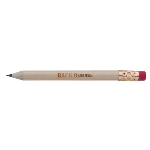 Round Golf Pencil with Eraser