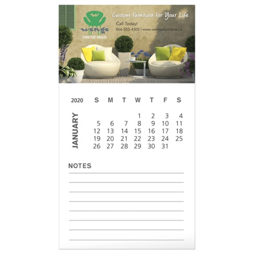 Business Card Magnet with 12-Sheet Calendar