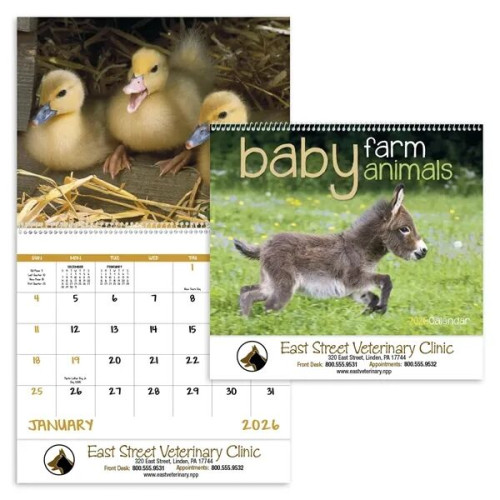 Good Value™ Baby Farm Animals - Spiral Calendar