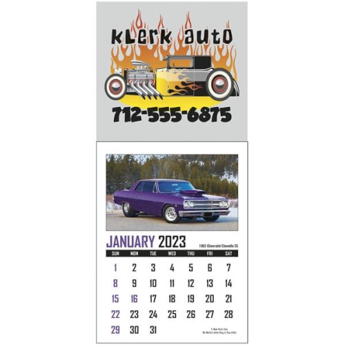 Full Color Stick Up, Memorable Muscle Grid 2023 Calendar