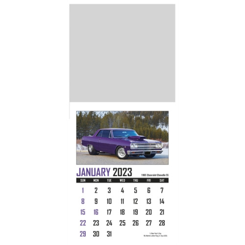 Full Color Stick Up, Memorable Muscle Grid 2023 Calendar