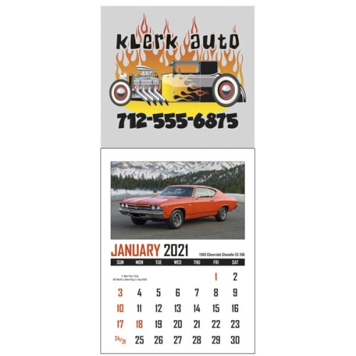 Full Color Stick Up, Memorable Muscle Grid 2023 Calendar