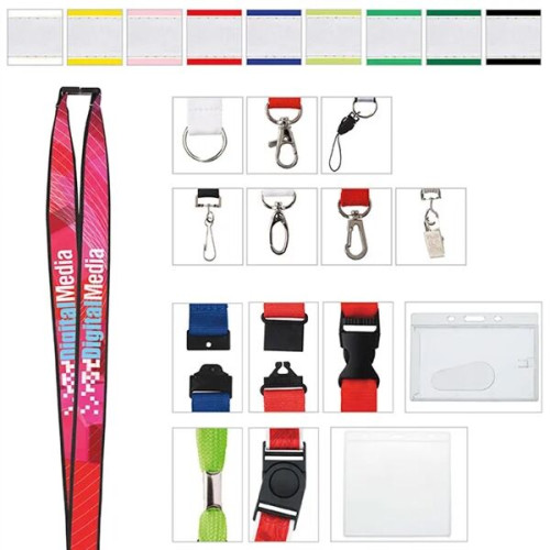 3/4" Polyester Lanyard with Ribbon (Heat Transfer)