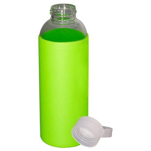 18oz Glass Bottle With Color Silicone Sleeve