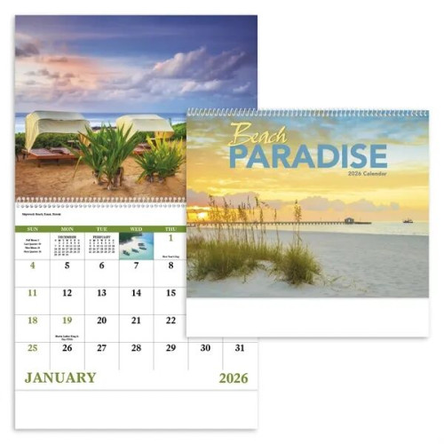 Good Value™ Beach Paradise - Spiral Calendar