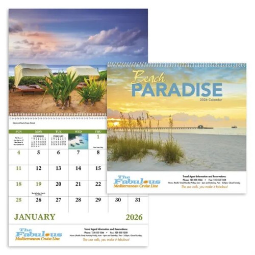 Good Value™ Beach Paradise - Spiral Calendar