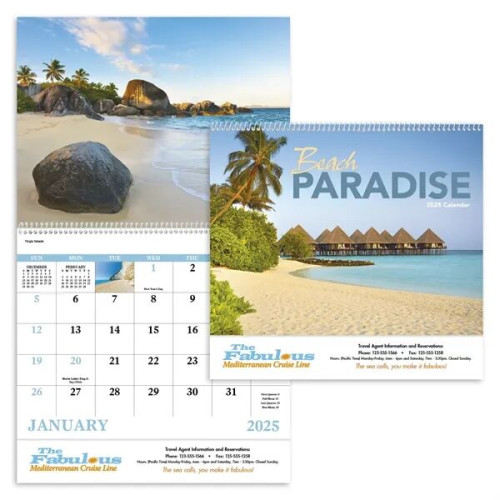 Good Value™ Beach Paradise - Spiral Calendar