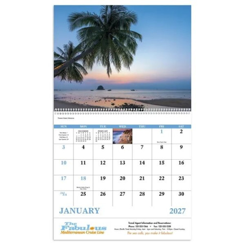 Good Value™ Beach Paradise - Spiral Calendar