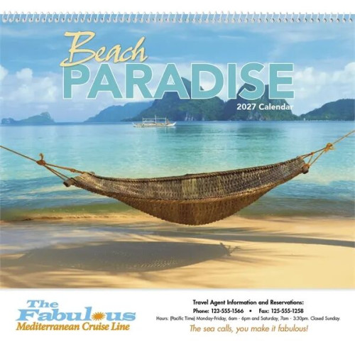 Good Value™ Beach Paradise - Spiral Calendar