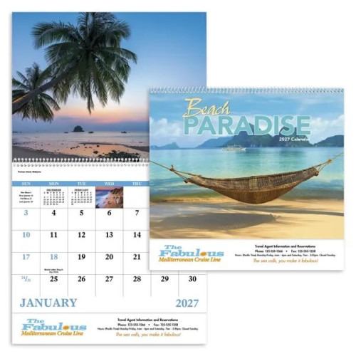 Good Value™ Beach Paradise - Spiral Calendar
