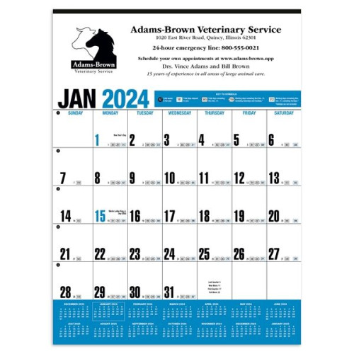 Yearly Record® Blue Calendar