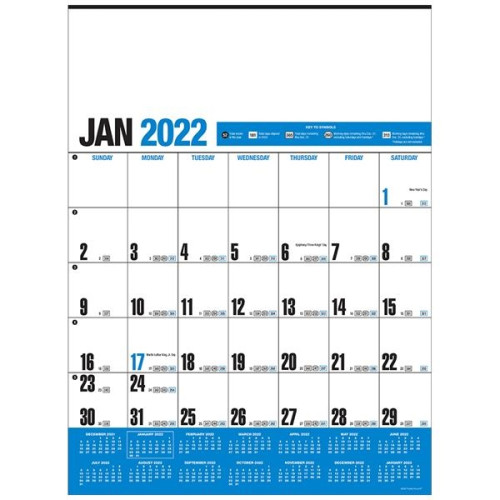 Yearly Record® Blue Calendar