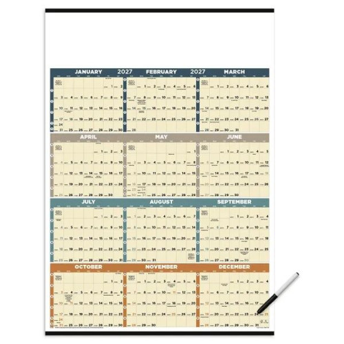 Triumph® Calendars Time Management Span-A-Year (Laminated...