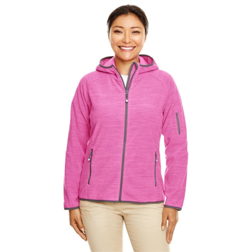 Ladies' Perfect Fit™ Melange Velvet Fleece Hooded Full-Zip