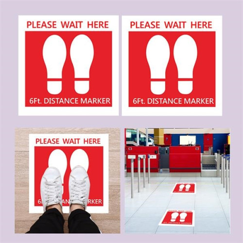 PPE Floor Decal, 6 Ft Apart Social Distance Sticker