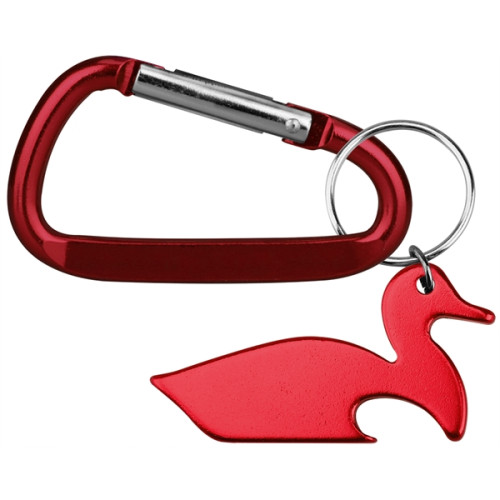 Duck Shape Bottle Opener with Key Chain & Carabiner