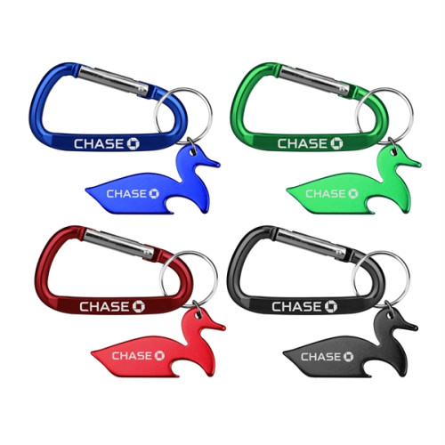 Duck Shape Bottle Opener with Key Chain & Carabiner