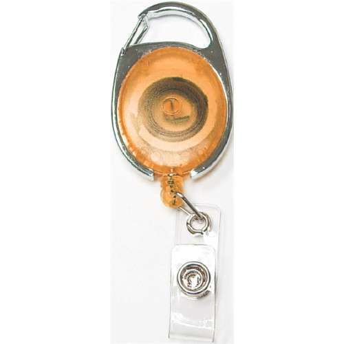 Oval shape retractable badge holder with carabiner clip