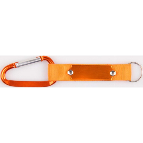 Carabiner with Strap and Metal Plate