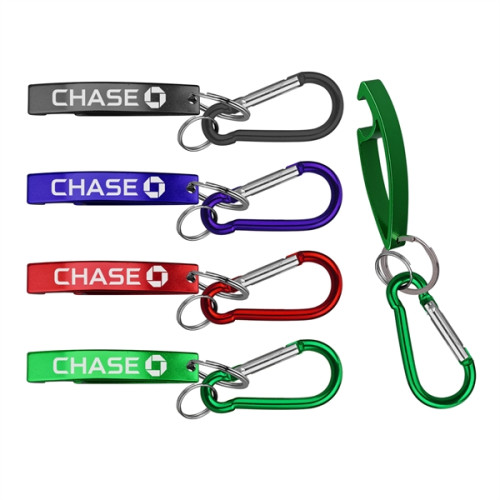 Jumbo Size Eye Shape Bottle Opener with Key Ring & Carabiner