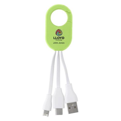 3-In-1 Charging Buddy With Carabiner Clip