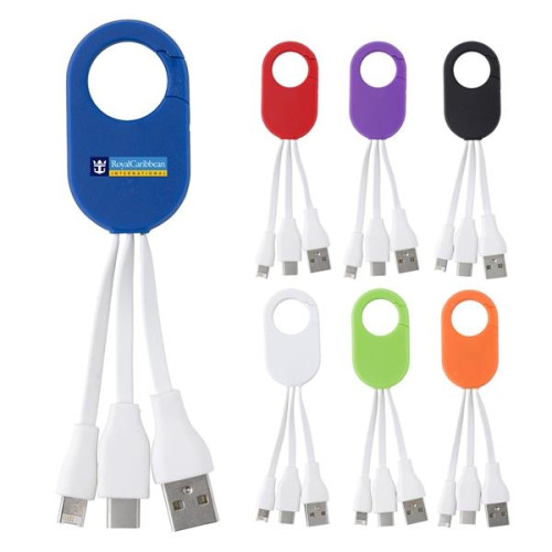 3-In-1 Charging Buddy With Carabiner Clip