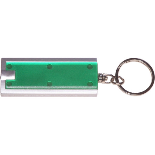 Slim rectangular flashlight swivel keychain