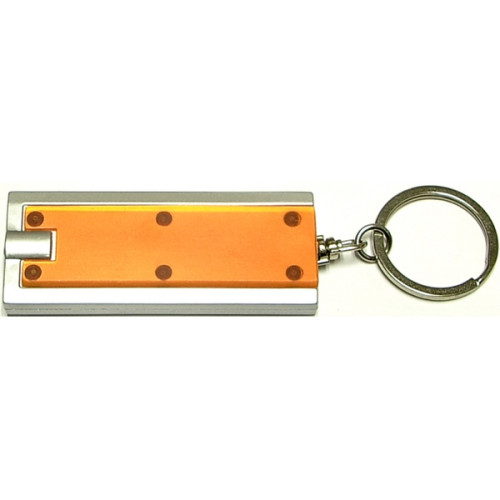 Slim rectangular flashlight swivel keychain