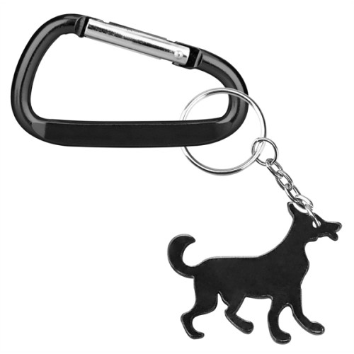 Dog Shape Bottle Opener Key Chain with Carabiner