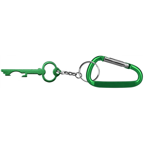 Key Shaped Aluminum Bottle Opener with KeyChain & Carabiner